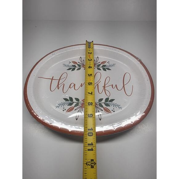 "Thankful " Fall Festivities 2 Pack 8 Ct 12 x 10" Paper Buffet Platters - Picture 4 of 4